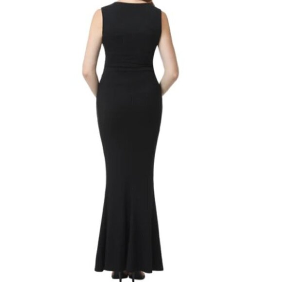 KIMI + KAI Black Sleeveless V-Neck Maternity Edrei Mermaid Maxi Dress Size S - Picture 4 of 13